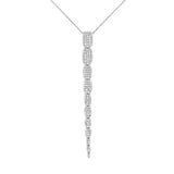 14K Gold Dangling Diamond Pavé Cushion Pendant Necklace