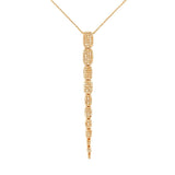 14K Gold Dangling Diamond Pavé Cushion Pendant Necklace