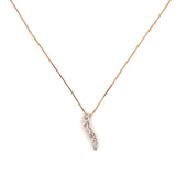 14K Gold Curvy Single Prong Diamond Pendant Necklace