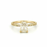 14K Gold 1.50 Carat Lab Grown Radiant Diamond Under Halo Engagement Ring