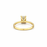 14K Gold 1.50 Carat Lab Grown Radiant Diamond Under Halo Engagement Ring