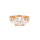 14K Gold 5.00 Carat Lab Grown Radiant Diamond U Prong Engagement Ring