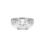 14K Gold 5.00 Carat Lab Grown Radiant Diamond U Prong Engagement Ring