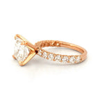 14K Gold 5.00 Carat Lab Grown Radiant Diamond U Prong Engagement Ring
