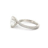 14K Gold 3.00 Carat Round Cut Lab Grown Diamond 3D Engagement Ring w/ Diamond Prongs
