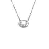 14K Gold Inverted Diamond Round Halo Pendant Necklace
