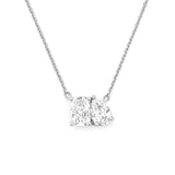 14K Gold Lab Grown Pear and Radiant Basket Set Pendant Necklace