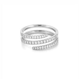 14K Gold Open Three Row Wrapped Diamond Band