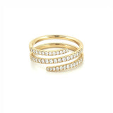 14K Gold Open Three Row Wrapped Diamond Band