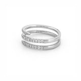 14K Gold Open Three Row Wrapped Diamond Band