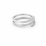 14K Gold Open Three Row Wrapped Diamond Band