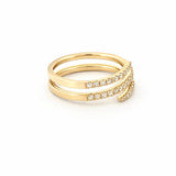 14K Gold Open Three Row Wrapped Diamond Band