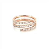 14K Gold Open Three Row Wrapped Diamond Band