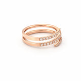 14K Gold Open Three Row Wrapped Diamond Band