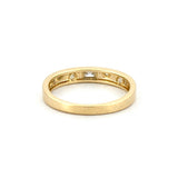 14K Gold Spaced Baguette and Round Diamond Fashion Band