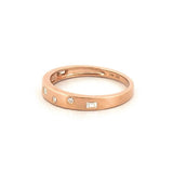 14K Gold Spaced Baguette and Round Diamond Fashion Band