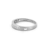 14K Gold Spaced Baguette and Round Diamond Fashion Band