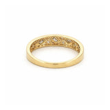 14K Gold Oblique Baguette and Round Diamond Fashion Band