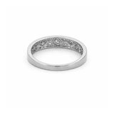 14K Gold Oblique Baguette and Round Diamond Fashion Band