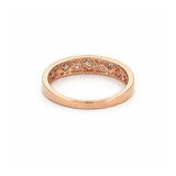 14K Gold Oblique Baguette and Round Diamond Fashion Band