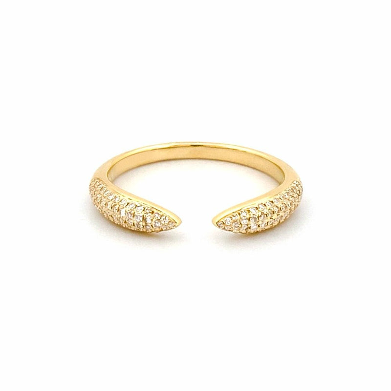 14K Gold Open 3D Claw Diamond Band