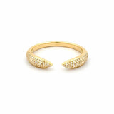 14K Gold Open 3D Claw Diamond Band