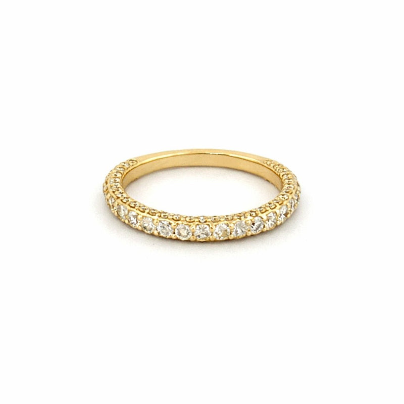 14K Gold 3D 2.5MM Diamond 3/4 Band