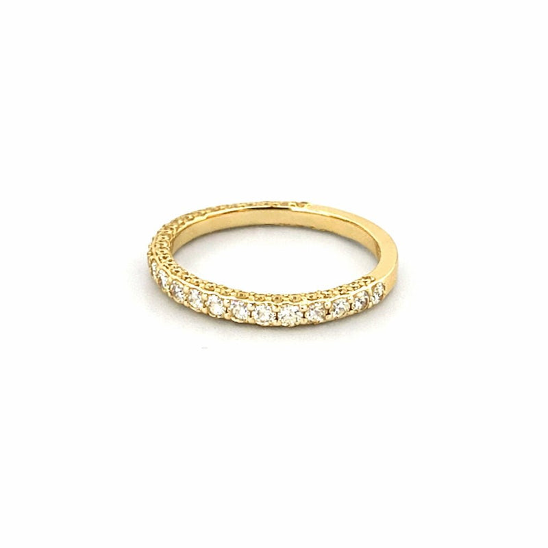 14K Gold 3D 2.5MM Diamond 3/4 Band