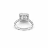 14K Gold 1.50 Carat Lab Grown Princess Two Initial 3D Cathedral Halo Engagement Ring