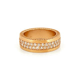 14K Gold Two Row Channel Set Mens Diamond Band w/ Diamond Walls