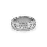 14K Gold Two Row Channel Set Mens Diamond Band w/ Diamond Walls