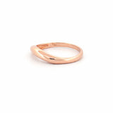 14K Gold Curved Wave Ring