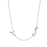 14K Gold Two Name Cursive Necklace