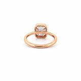 14K Gold 3.00 Carat Emerald Cut Moissanite Bezel Solitaire Engagement Ring