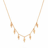 14K Gold Lightning Diamond Station Necklace