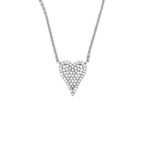 14K Gold Pressed Heart Diamond Pendant Necklace