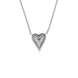 14K Gold Pressed Heart Diamond Pendant Necklace