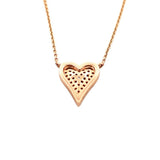 14K Gold Pressed Heart Diamond Pendant Necklace