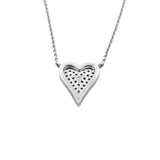 14K Gold Pressed Heart Diamond Pendant Necklace