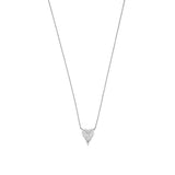 14K Gold Pressed Heart Diamond Pendant Necklace