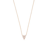 14K Gold Pressed Heart Diamond Pendant Necklace