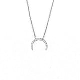 14K Gold South Crescent Diamond Pendant Necklace