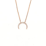 14K Gold South Crescent Diamond Pendant Necklace