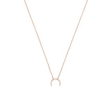 14K Gold South Crescent Diamond Pendant Necklace