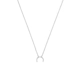 14K Gold South Crescent Diamond Pendant Necklace