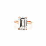 14K Gold 7.00 Carat Emerald Cut Lab Grown Diamond Solitaire Engagement Ring