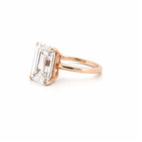 14K Gold 7.00 Carat Emerald Cut Lab Grown Diamond Solitaire Engagement Ring