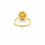 14K Gold 2.00 Carat Oval Yellow Sapphire Diamond Halo Engagement Ring