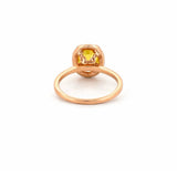 14K Gold 2.00 Carat Oval Yellow Sapphire Diamond Halo Engagement Ring