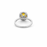 14K Gold 2.00 Carat Oval Yellow Sapphire Diamond Halo Engagement Ring
